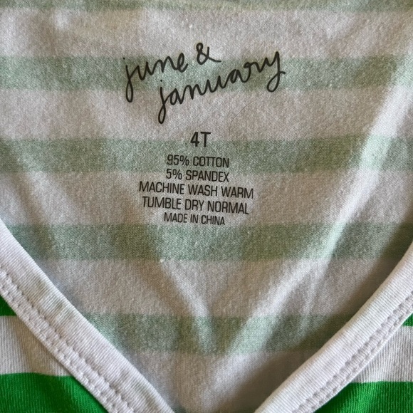 June & January Kelly Green Striped Cardigan 4T NWOT - Picture 3 of 3